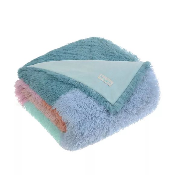 Koolaburra by UGG Laney Shaggy Faux Fur throw 50x60 Blanket Pastel Nursery NEW - Picture 2 of 4